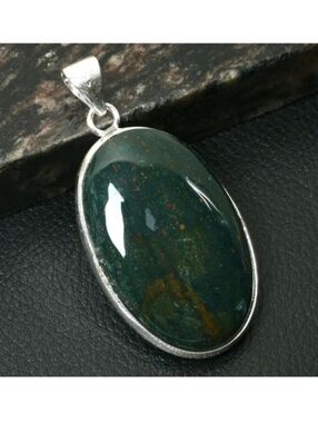 Bloodstone Gemstone 925 Sterling Silver Handmade Pendant Necklace